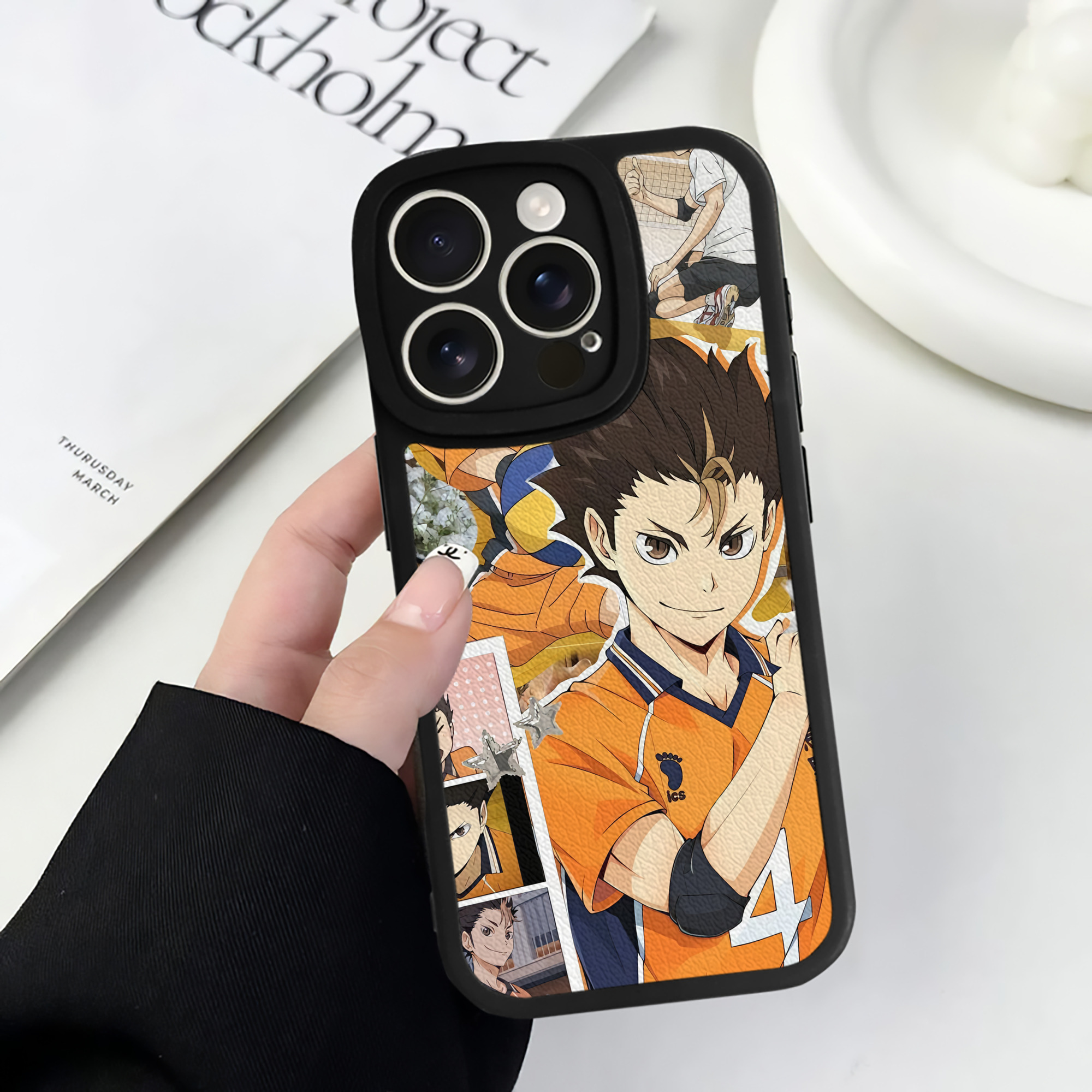 （画像用） ハイキュー!! Haikyu!! 【iPhone 16シリーズ対応】シリコンスマホケース（レザー調） 材質：シリコン
